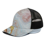 Pink Gold Liquid Marble Print Black Mesh Trucker Cap