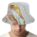 Pink Gold Liquid Marble Print Bucket Hat