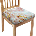 Pink Gold Liquid Marble Print Chair Cushion Cover