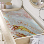 Pink Gold Liquid Marble Print Changing Pad Cover