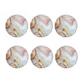 Pink Gold Liquid Marble Print Coaster Set