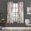 Pink Gold Liquid Marble Print Grommet Curtain Panels