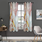 Pink Gold Liquid Marble Print Curtain