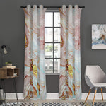 Pink Gold Liquid Marble Print Curtain