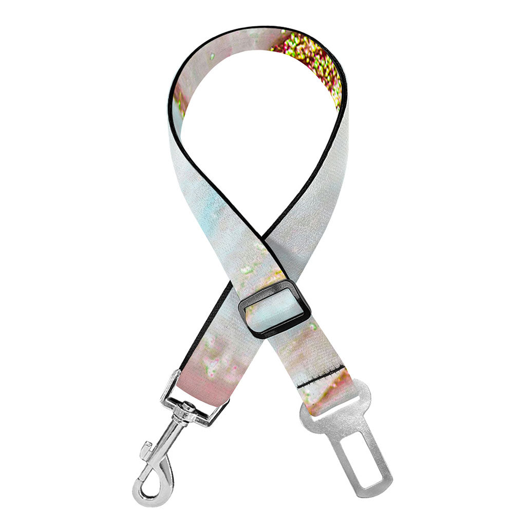Pink Gold Liquid Marble Print Dog Seat Belt