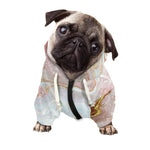 Pink Gold Liquid Marble Print Dog Zip Up Hoodie