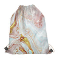 Pink Gold Liquid Marble Print Drawstring Bag