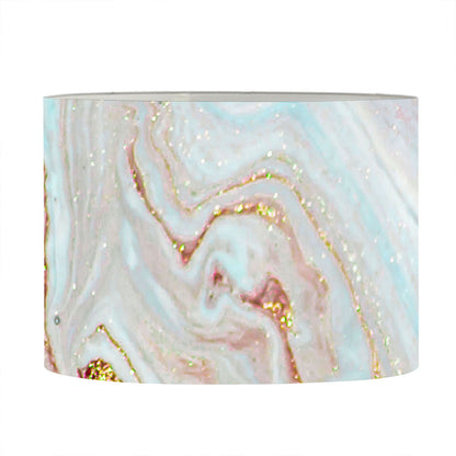 Pink Gold Liquid Marble Print Drum Lamp Shade