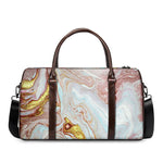 Pink Gold Liquid Marble Print Duffle Bag