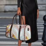 Pink Gold Liquid Marble Print Duffle Bag