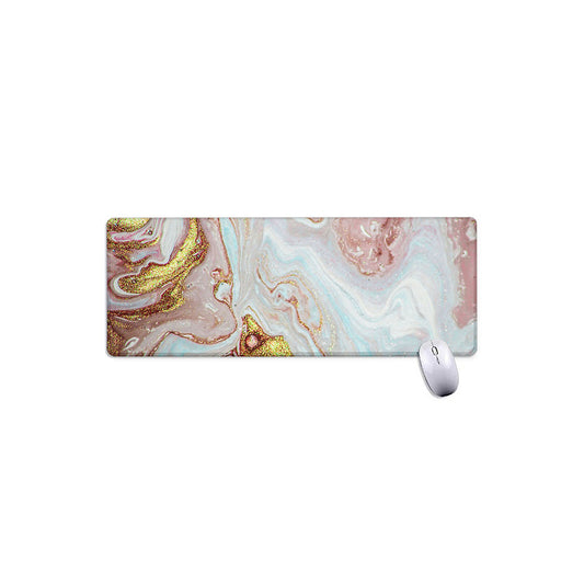 Pink Gold Liquid Marble Print Extended Mouse Pad