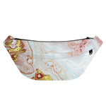 Pink Gold Liquid Marble Print Fanny Pack