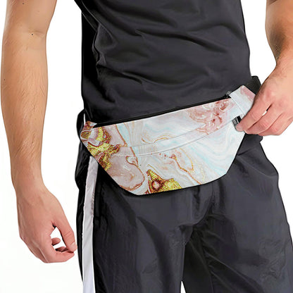 Pink Gold Liquid Marble Print Fanny Pack