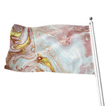 Pink Gold Liquid Marble Print Flag