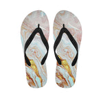 Pink Gold Liquid Marble Print Flip Flops