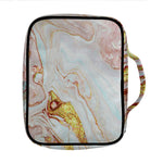 Pink Gold Liquid Marble Print Front Pocket Bible Bag