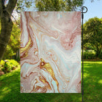 Pink Gold Liquid Marble Print Garden Flag