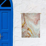 Pink Gold Liquid Marble Print Garden Flag