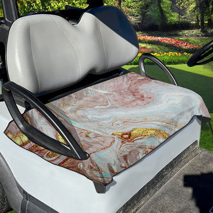 Pink Gold Liquid Marble Print Golf Cart Seat Cover