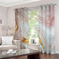 Pink Gold Liquid Marble Print Grommet Curtains