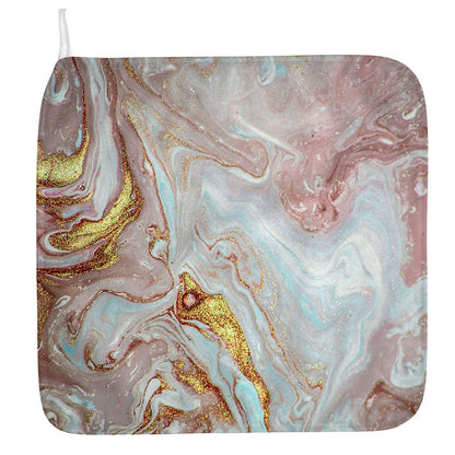 Pink Gold Liquid Marble Print Hand Towel