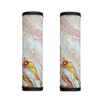 Pink Gold Liquid Marble Print Handle Covers