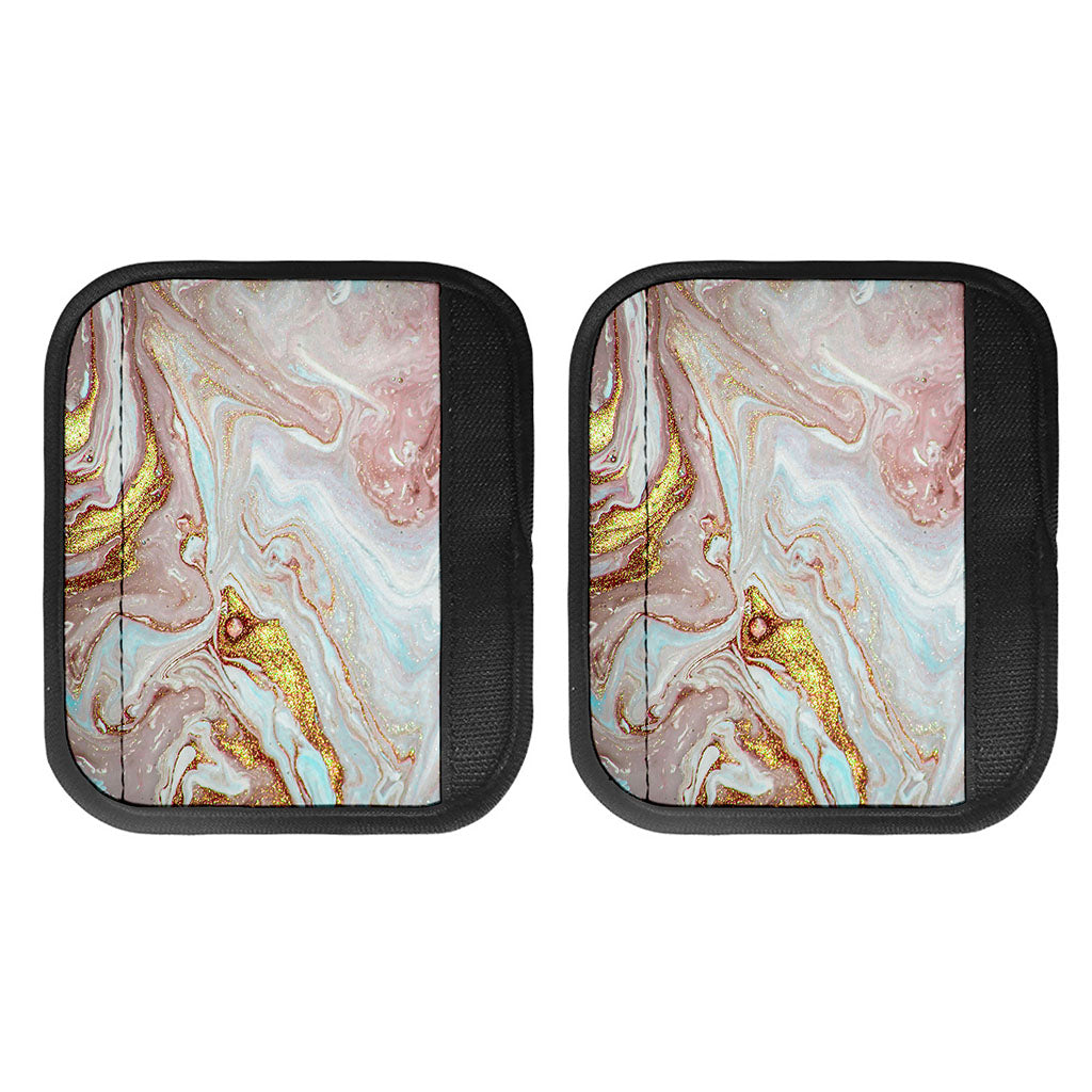 Pink Gold Liquid Marble Print Handle Covers