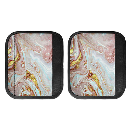 Pink Gold Liquid Marble Print Handle Covers