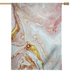 Pink Gold Liquid Marble Print House Flag