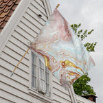 Pink Gold Liquid Marble Print House Flag