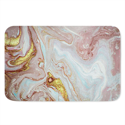 Pink Gold Liquid Marble Print Indoor Door Mat