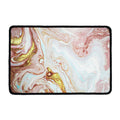 Pink Gold Liquid Marble Print Kitchen Mat
