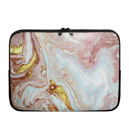 Pink Gold Liquid Marble Print Laptop Sleeve