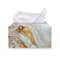 Pink Gold Liquid Marble Print Leather Tissue Box Cover