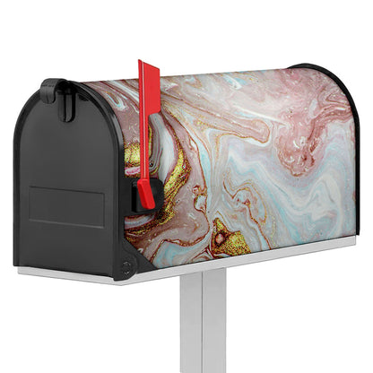 Pink Gold Liquid Marble Print Mailbox Cover