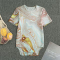 Pink Gold Liquid Marble Print Men's Bodysuit