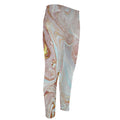 Pink Gold Liquid Marble Print Men's Compression Pants
