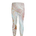Pink Gold Liquid Marble Print Men's leggings