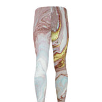 Pink Gold Liquid Marble Print Men's leggings