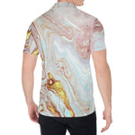 Pink Gold Liquid Marble Print Men's Shirt