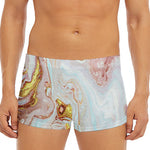 Pink Gold Liquid Marble Print Men's Short Boxer Briefs
