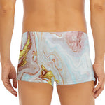 Pink Gold Liquid Marble Print Men's Short Boxer Briefs