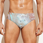 Pink Gold Liquid Marble Print Men's Swim Briefs