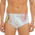 Pink Gold Liquid Marble Print Men's Triangle Swim Briefs