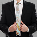 Pink Gold Liquid Marble Print Necktie