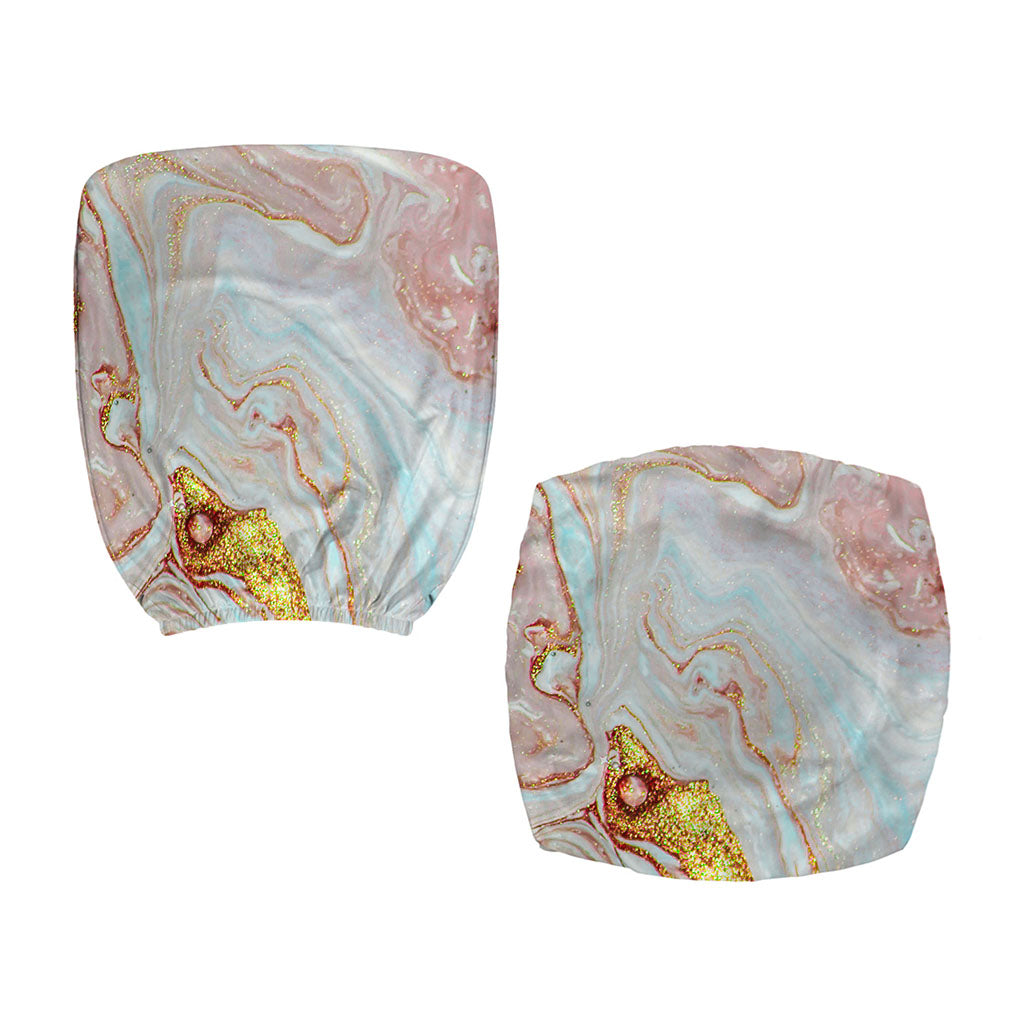 Pink Gold Liquid Marble Print Office Chair Cover