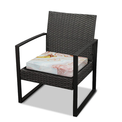 Pink Gold Liquid Marble Print Outdoor Seat Cushion Cover