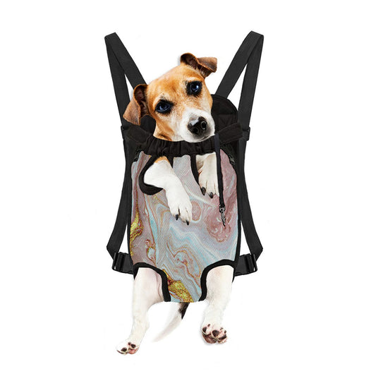 Pink Gold Liquid Marble Print Pet Carrier Backpack