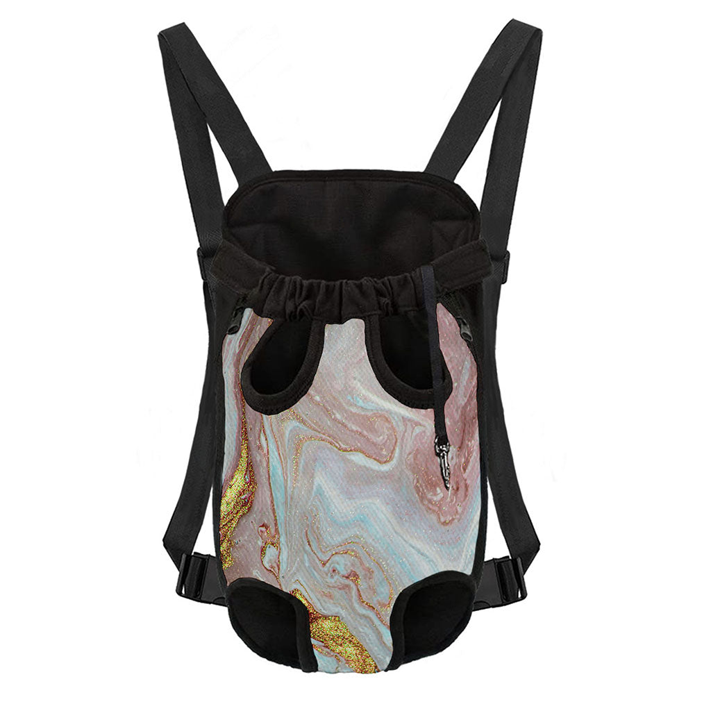 Pink Gold Liquid Marble Print Pet Carrier Backpack