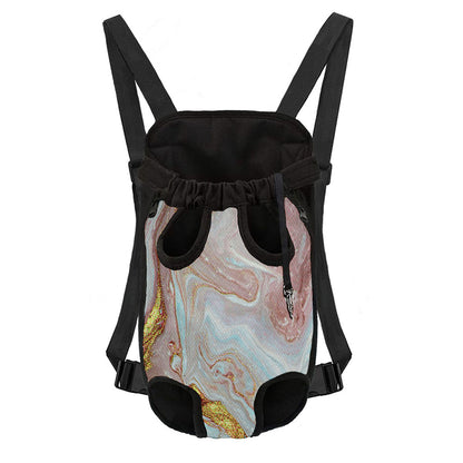 Pink Gold Liquid Marble Print Pet Carrier Backpack